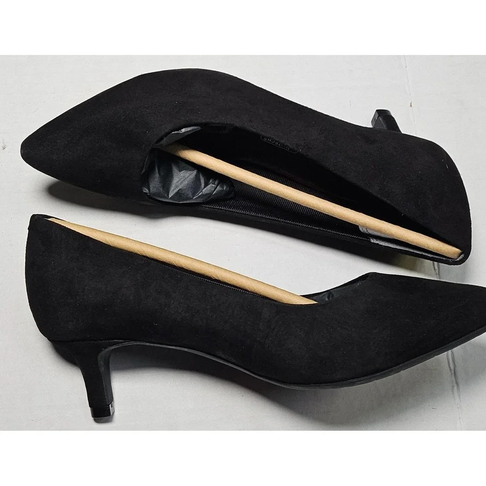 Rockport‎ Total Motion Kalila Pump H79559 Black Suede Pointed Toe Heels Women 6M